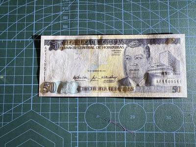 【炜奕收藏】，第四十三期 洪都拉斯50伦皮拉，UNC品相