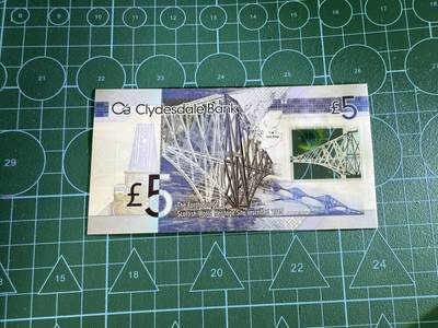 【炜奕收藏】，第四十三期 苏格兰克莱兹戴尔银行5镑，UNC品相，WHS首发冠千位号