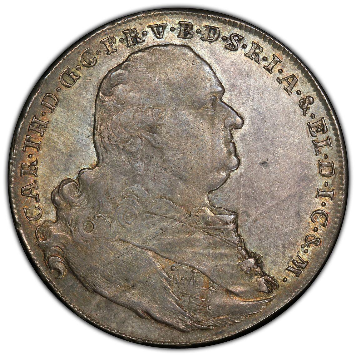 梧彩钱庄捡漏拍9月 1795 Thaler 德国巴伐利亚泰勒银币