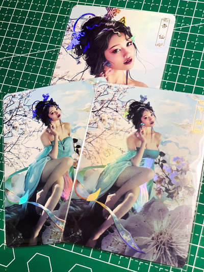 【关注参拍有赠卡】显眼宝30期  - 卡将卡牌 杏仙  很飘逸 一套3张    金彩工艺   63*88