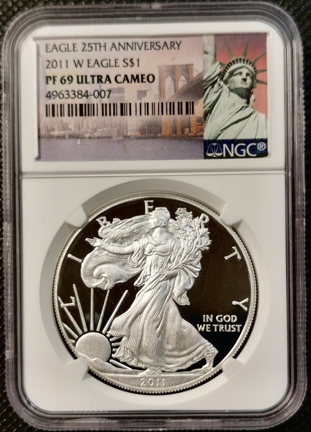 甄臻铺-世界币章拍卖（第32期），送拍享返佣金等优惠多多 NGC-PF69UC 2011美国一美元行走女神精制银币，银价持续暴涨，入手好时机