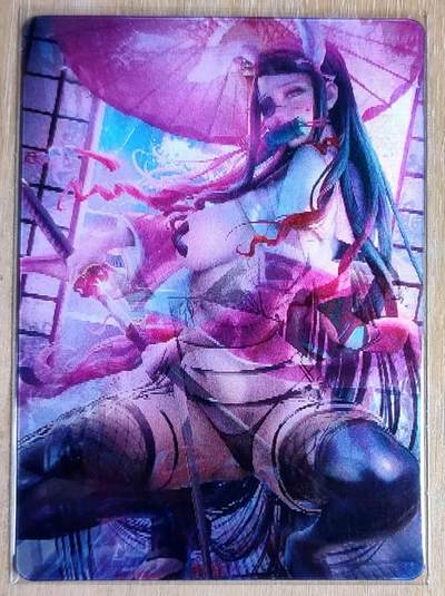 龙虎卡牌第五十三场 （无佣金，满120包邮，欢迎送拍） - 光栅变化卡 动漫女主卡牌 角度不同 能看到弥豆子和雏田两个人物