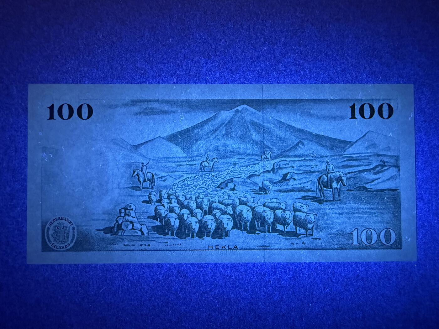 《艾美收藏》第211期-9.6周六外币精品场 冰岛100克朗 UNC 1961年 无47双尾