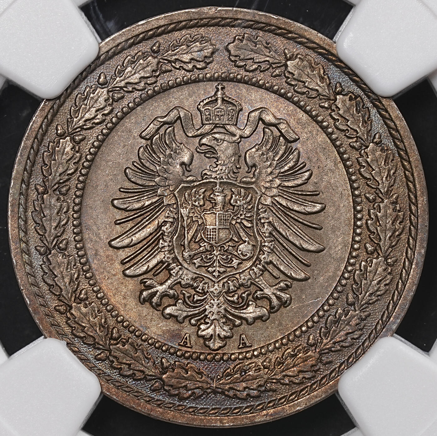 修遠堂世界钱币第八十三期 NGC MS63 1887年德国20芬尼镍币 A厂铭