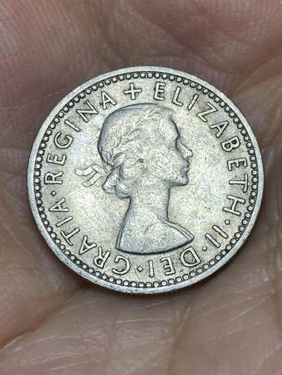 2025年第八十六场(总第一百一十二场）外国好品散币(免佣金) 英国🇬🇧1955年6便士(伊丽莎白二世青年桂冠，第二版)