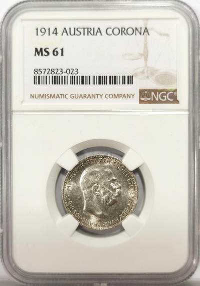博洋堂世界钱币拍卖第137期（全场包邮） - NGC MS61 奥地利1914年1克朗银币