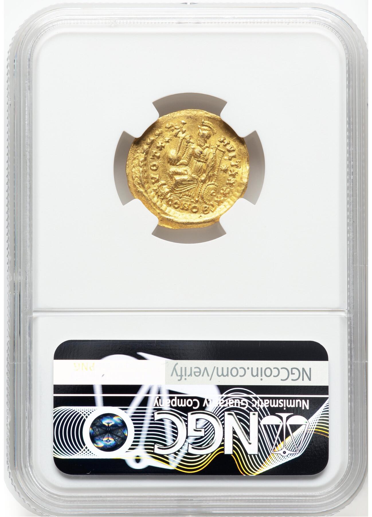 梧彩钱庄捡漏拍9月 东罗马帝国狄奥多西二世金币