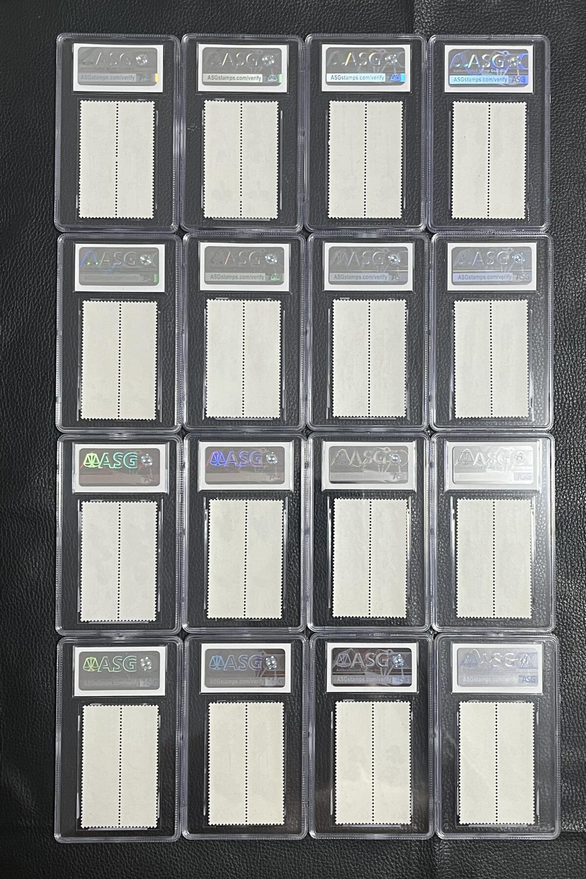 洪涛臻品批发群 精选邮票限时拍卖第1096期  T44 齐白石（双联）十六枚大全套，中盒 ASG90高分同分一套，中盒无划痕   撕版送评，非常难得。 双连入盒非常漂亮，90分大全套有较高的收藏价值和欣赏价值。 四大金刚之一 永远的经典品种。现在中盒评级费是150几元，单单16个盒子评级费就要2500元，加上双连票成本4000+，现在是入手齐白石双连的最佳时机，注意捡漏