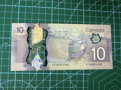 【炜奕收藏】，第四十三期 加拿大10元，AU品相，号码无47