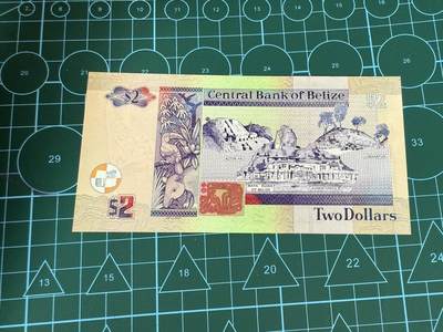 【炜奕收藏】，第四十三期 2017年伯利兹2元，UNC品相，号码无47