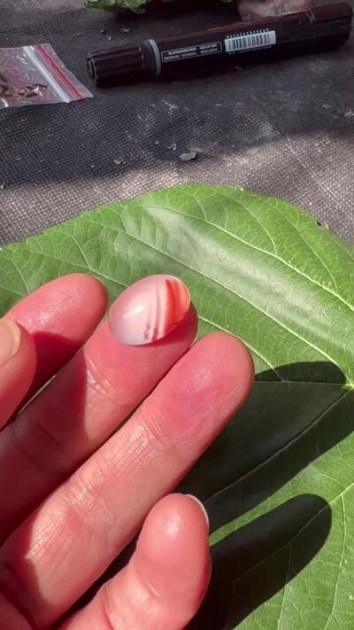 零元拍：南红玛瑙冰飘戒面。尺寸：约2克，17/12.5MM，凉山联合冰飘料，满荧光，红色飘花非常漂亮颜色以实物为准。