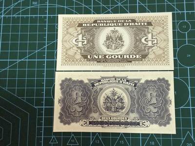 【炜奕收藏】，第四十三期 海地1-2古德，UNC品相