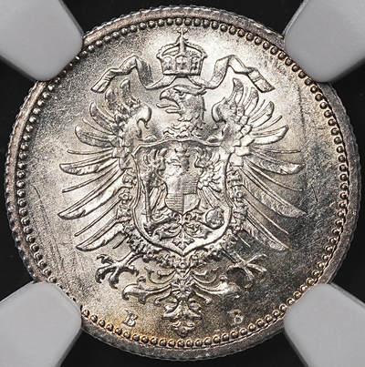 修遠堂世界钱币第八十三期 - NGC MS62 1876年德国20芬尼银币 B厂铭