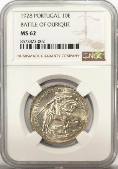 博洋堂世界钱币拍卖第137期（全场包邮） - NGC MS62 1928年葡萄牙奥里基战役10埃斯库多银币