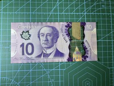 【炜奕收藏】，第四十三期 加拿大10元，AU品相，号码无47