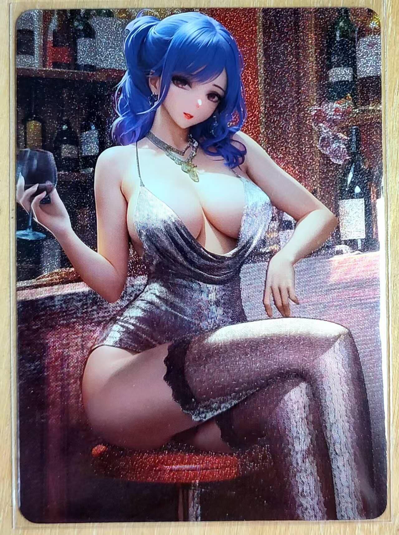 龙虎卡牌第五十三场 （无佣金，满120包邮，欢迎送拍） 粗闪 碧蓝航线卡牌 圣路易斯 大开叉礼服+黑丝大长腿