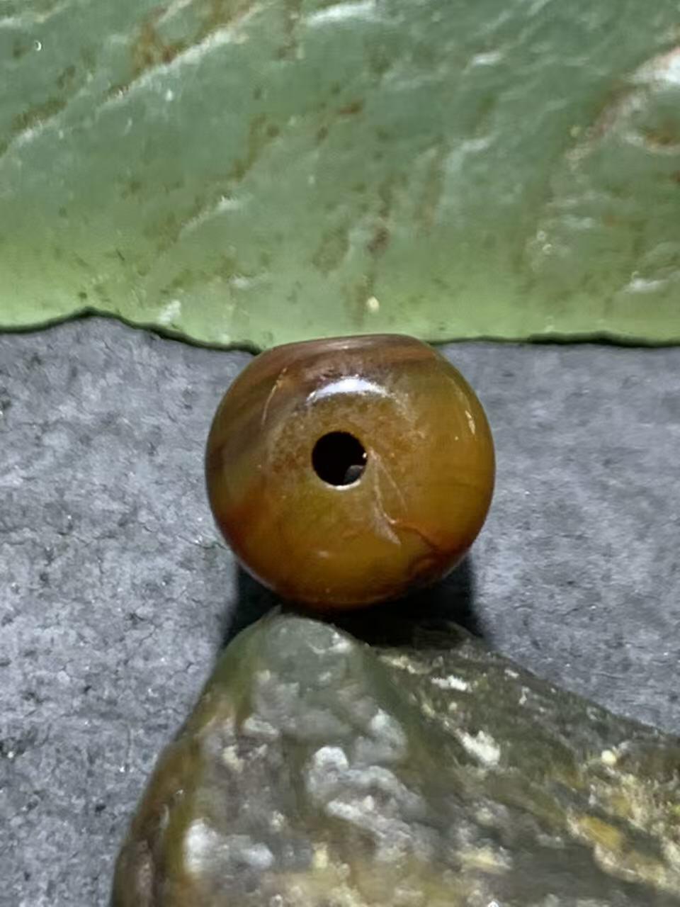 高玉化战国红玛瑙通货葫芦珠一个，