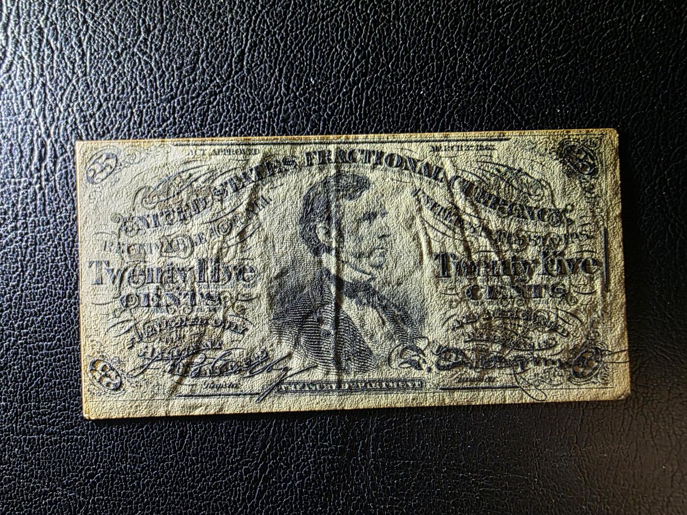 叁拾收藏第31期 美国1863年  林肯像 25美分  AU--