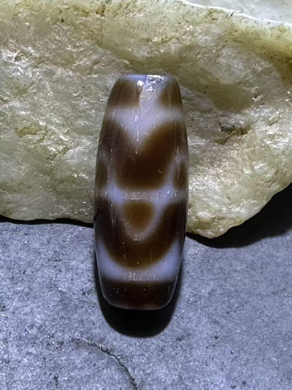 仅此一颗，藏传六瓣莲花虎牙随形天珠一颗。