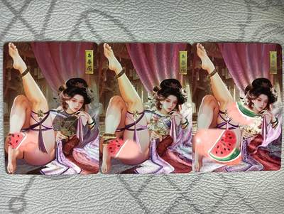 花开卡拍第37期（9月7号周日截拍，品控勿拍!!!拍品不寄存，运费5元，自制卡难免瑕疵，可能存在轻微撞角爆边等出厂瑕疵，品控介意勿拍！） - 砖家卡牌 鹿鼎记 韦春花粗闪三渐变，第三张是艺术版