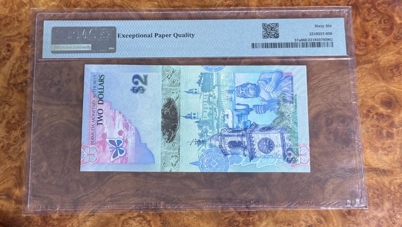 得物收藏 Chase Auction 第33期 - - 外钞、民国钞和人民币混合场！持续更新中！ 2009年百慕大2元，获奖钞，首发洋葱冠，PMG66！