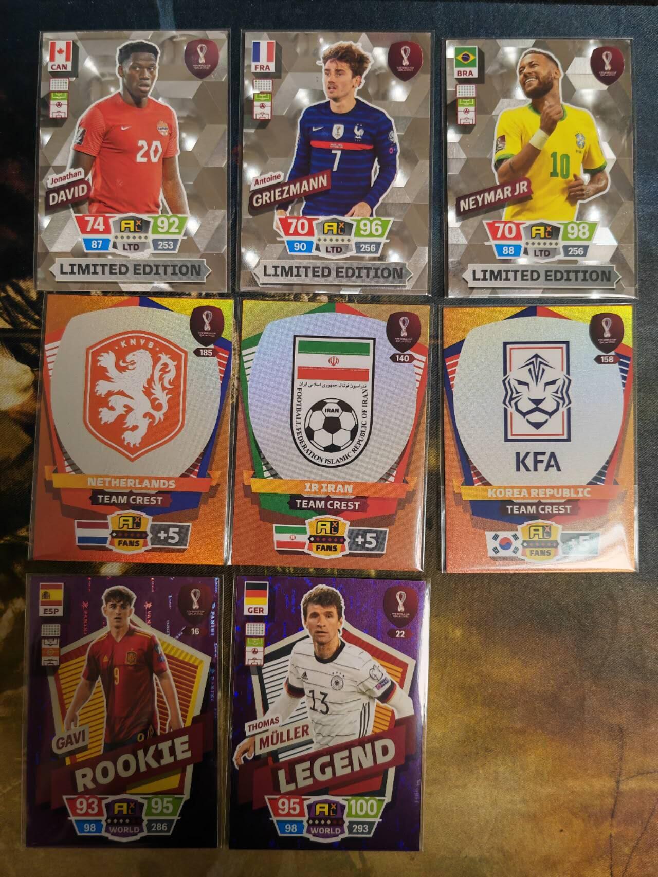 阳大大卡牌拍卖第70期（持续收拍品，周五晚上九点截拍，进群福利早知道） 帕尼尼，2022世界杯，银折，内马尔、格子、戴维