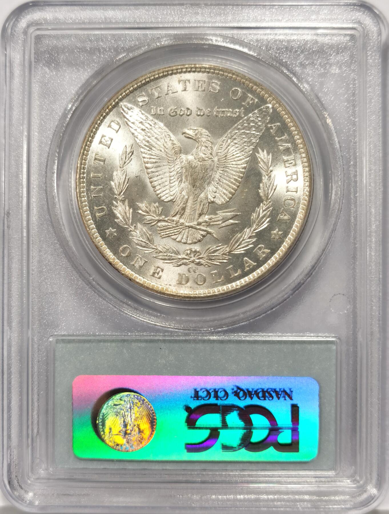 博洋堂世界钱币拍卖第137期（全场包邮） PCGS MS65 1883年美国CC厂摩根大银币，非常少见的卡森厂，丝滑底板，完美状态，老盒子感觉略有低评，今年3月HA同样的65分老盒子成交价含佣金720美元成交