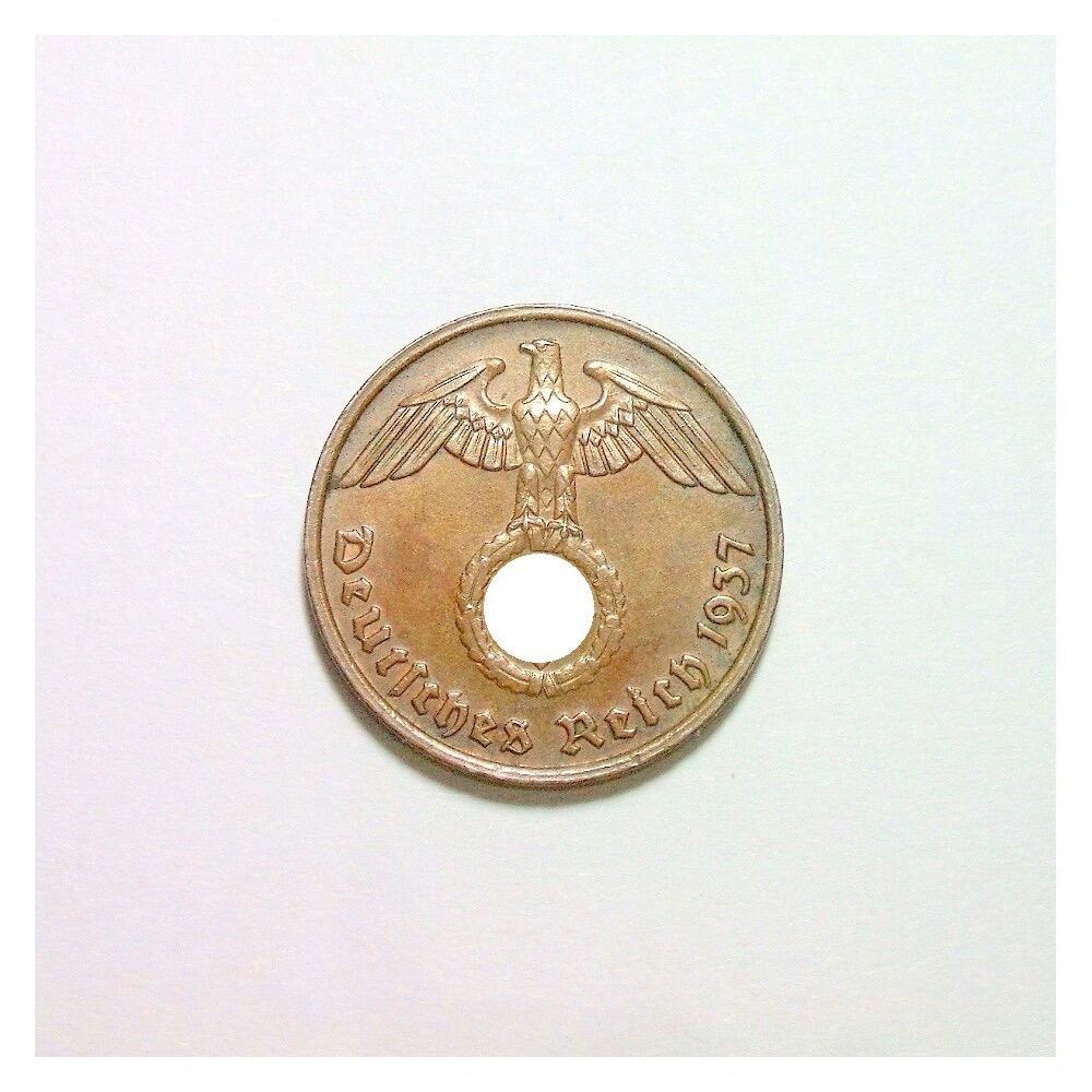 稀年 德国第三帝国1937年G版2芬尼 爽品