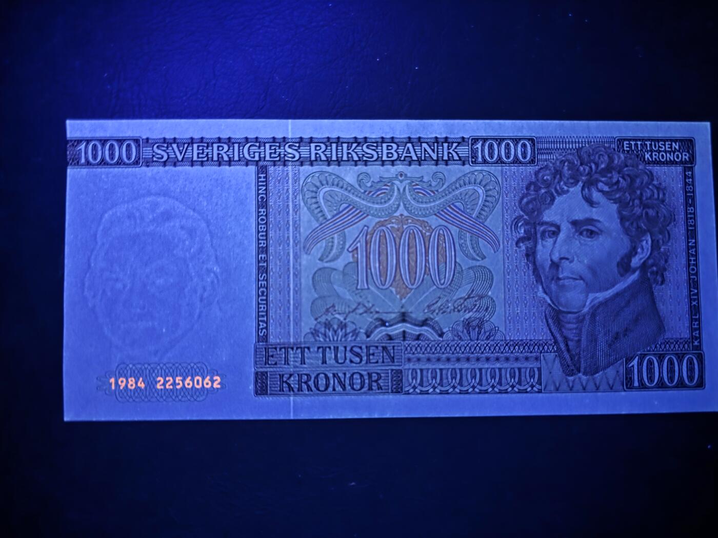 叁拾收藏第31期 瑞典1984年1000克朗  AU