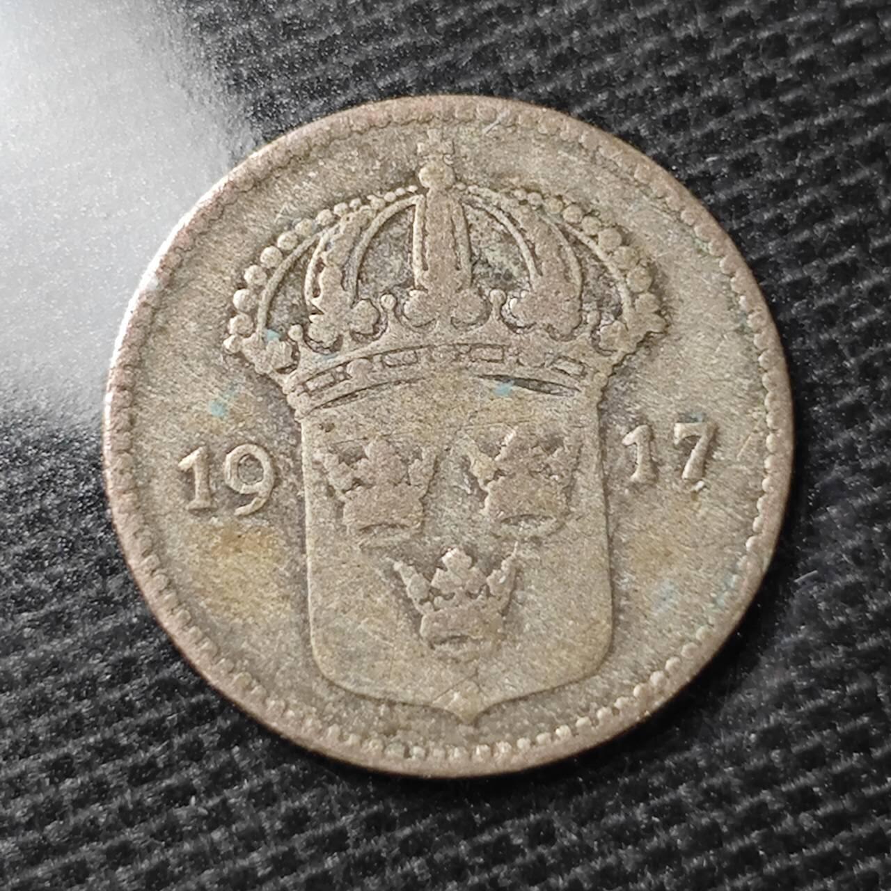 KK钱币收藏小铺 第331期 2月预留时间 周末发货  1917瑞典10欧尔银币
