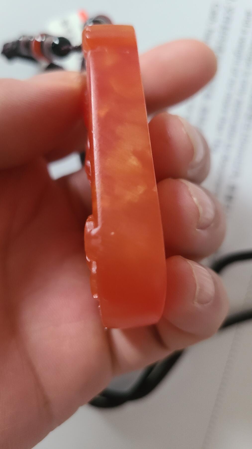 富森红土寄生虫观音吊坠，保真保天然