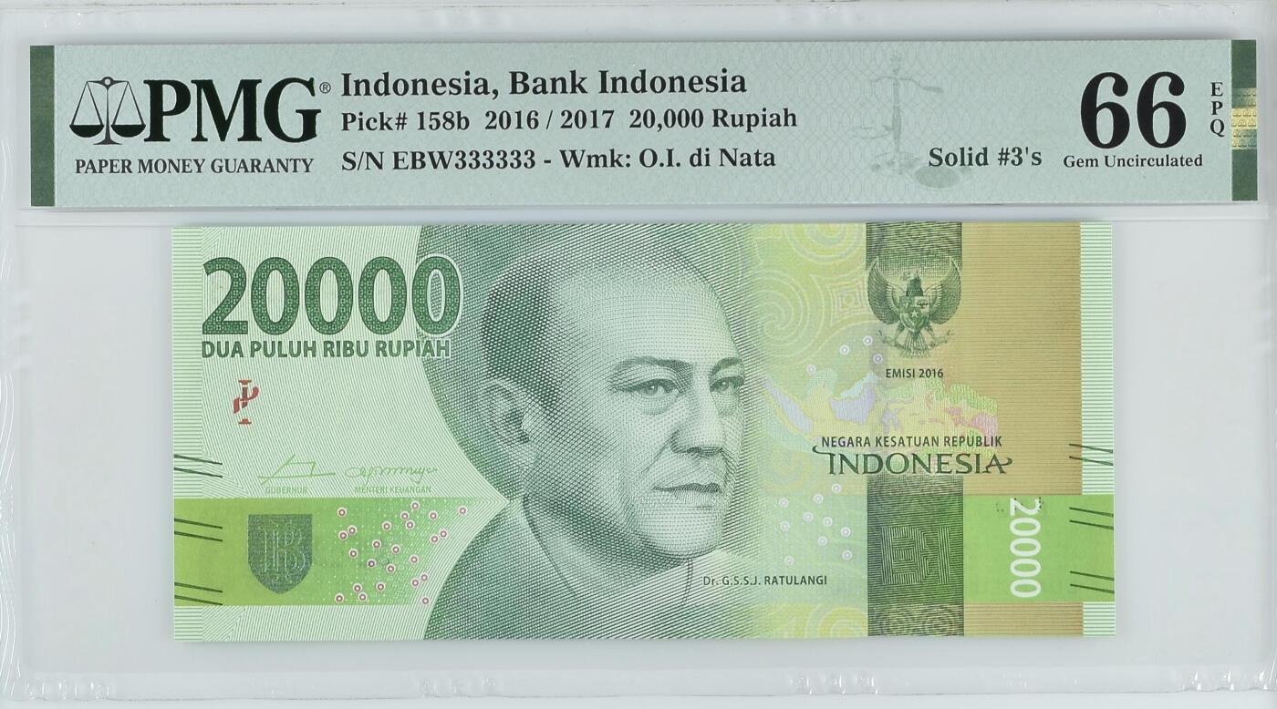 Indonesia, Bank Indonesia, 20,000 Rupiah 2016 / 2017