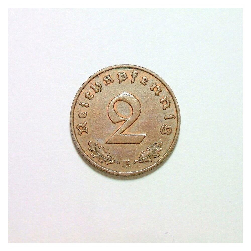 稀年 德国第三帝国1937年E版2芬尼 爽品