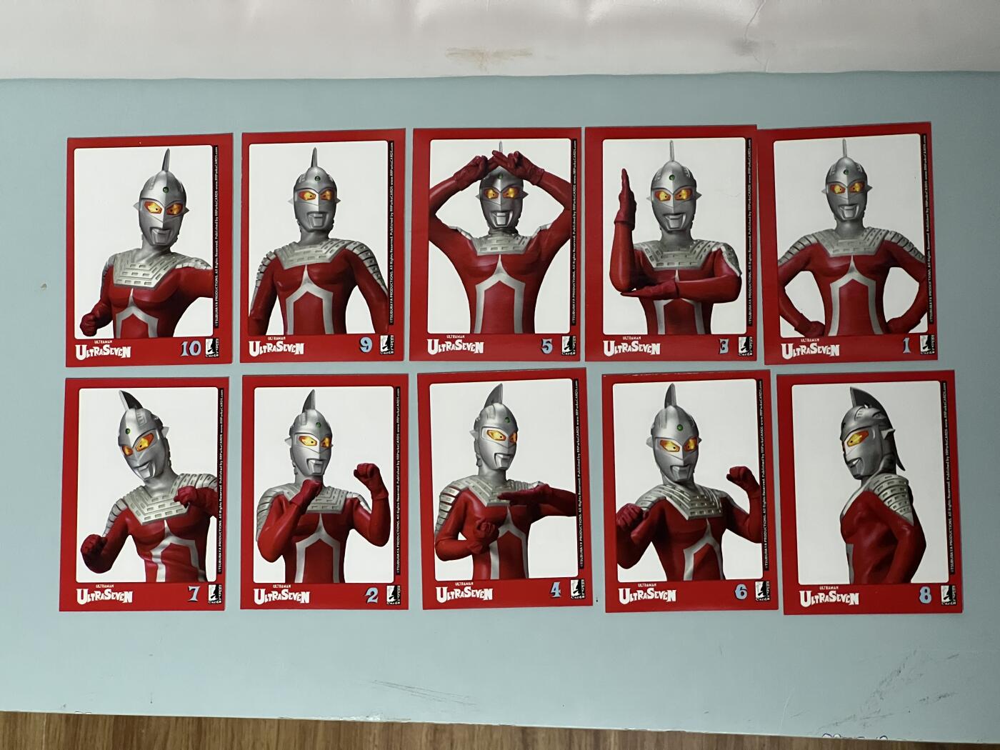 零元拍：RRParks Ultraman Seven  赛文奥特曼 圆谷公司 赛文定妆照 贴纸特卡1-10号 一套齐！非常稀有 大比例 一箱才可凑成一套！