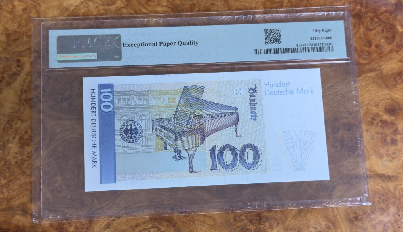 得物收藏 Chase Auction 第33期 - - 外钞、民国钞和人民币混合场！持续更新中！ 1989年德国100马克，3A冠，PMG58e！