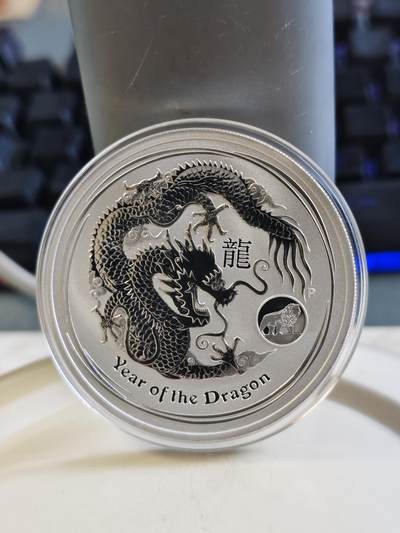 第174期拍卖【长期征集拍品】 - 澳大利亚2012年十二生肖龙年1盎司纪念银币，999,