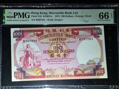 叁拾收藏第31期 - 香港有利银行100元  PMG66分