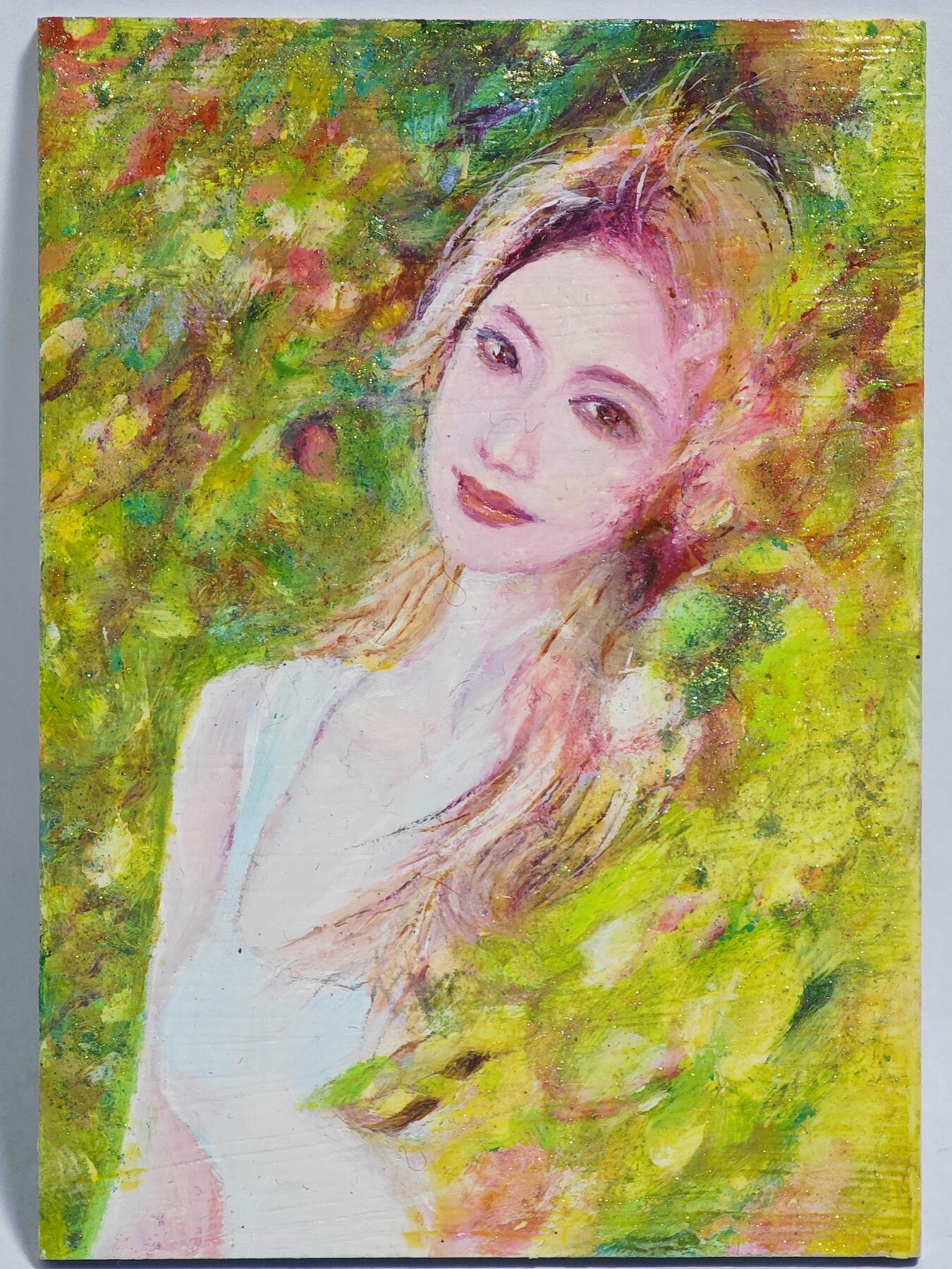 白泽拍卖卡牌手绘专场第24期（持续征集ING，白露暧秋色，月明清漏中） 2025 掌上潮流手绘卡 夏日 油画  葡萄岩彩亲签