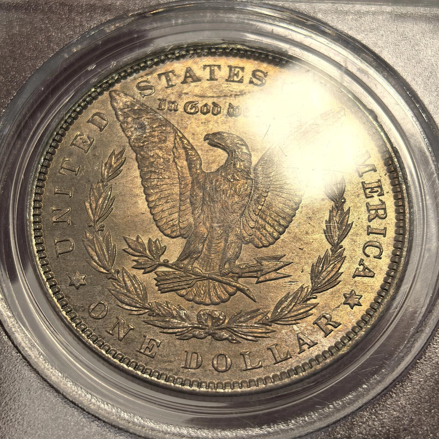 博洋堂世界钱币拍卖第137期（全场包邮） PCGS MS64 美国1896摩根，纸袋包浆状态一流。