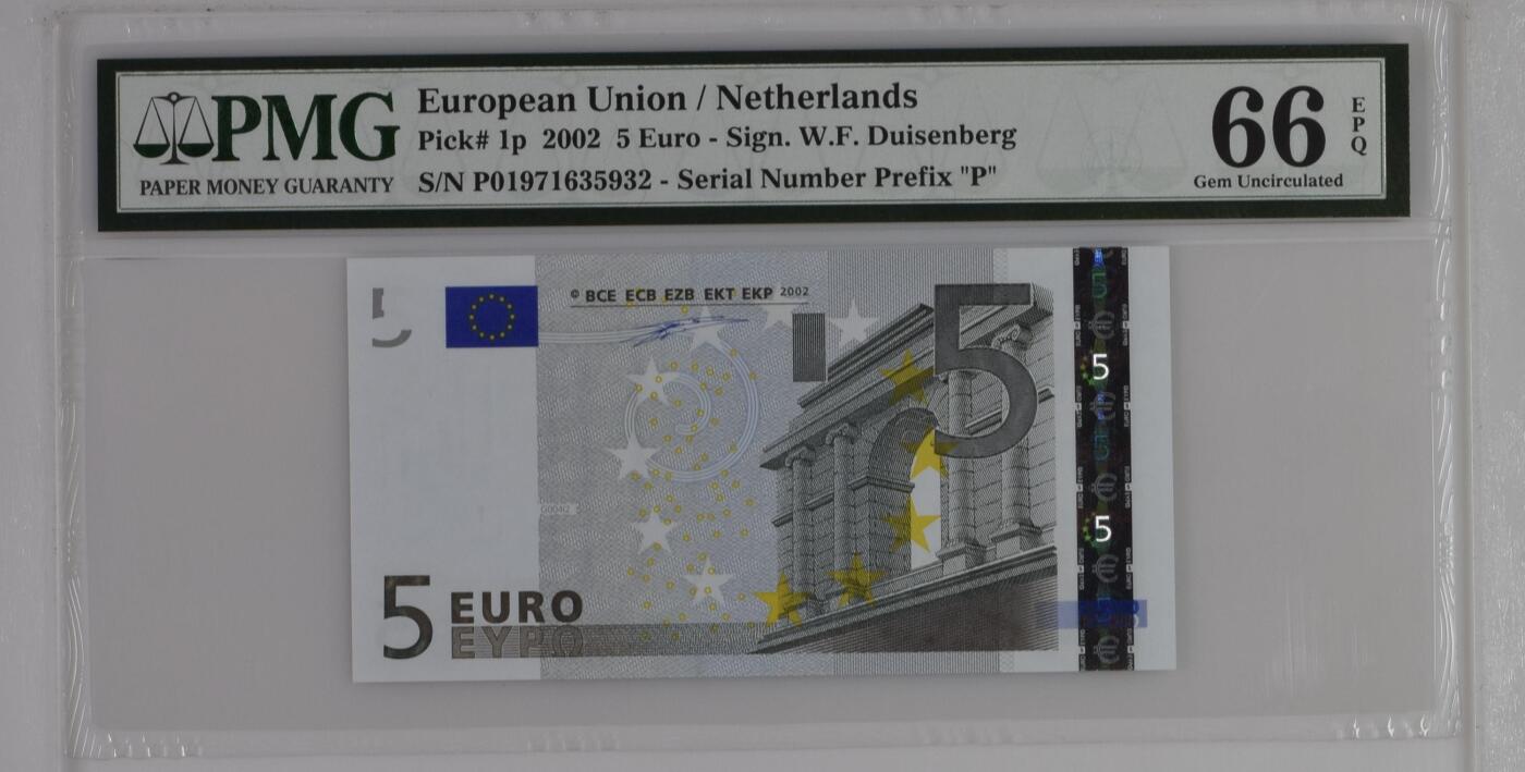 European Union / Netherlands, 5 Euro 2002 - Sign. W.F. Duisenberg