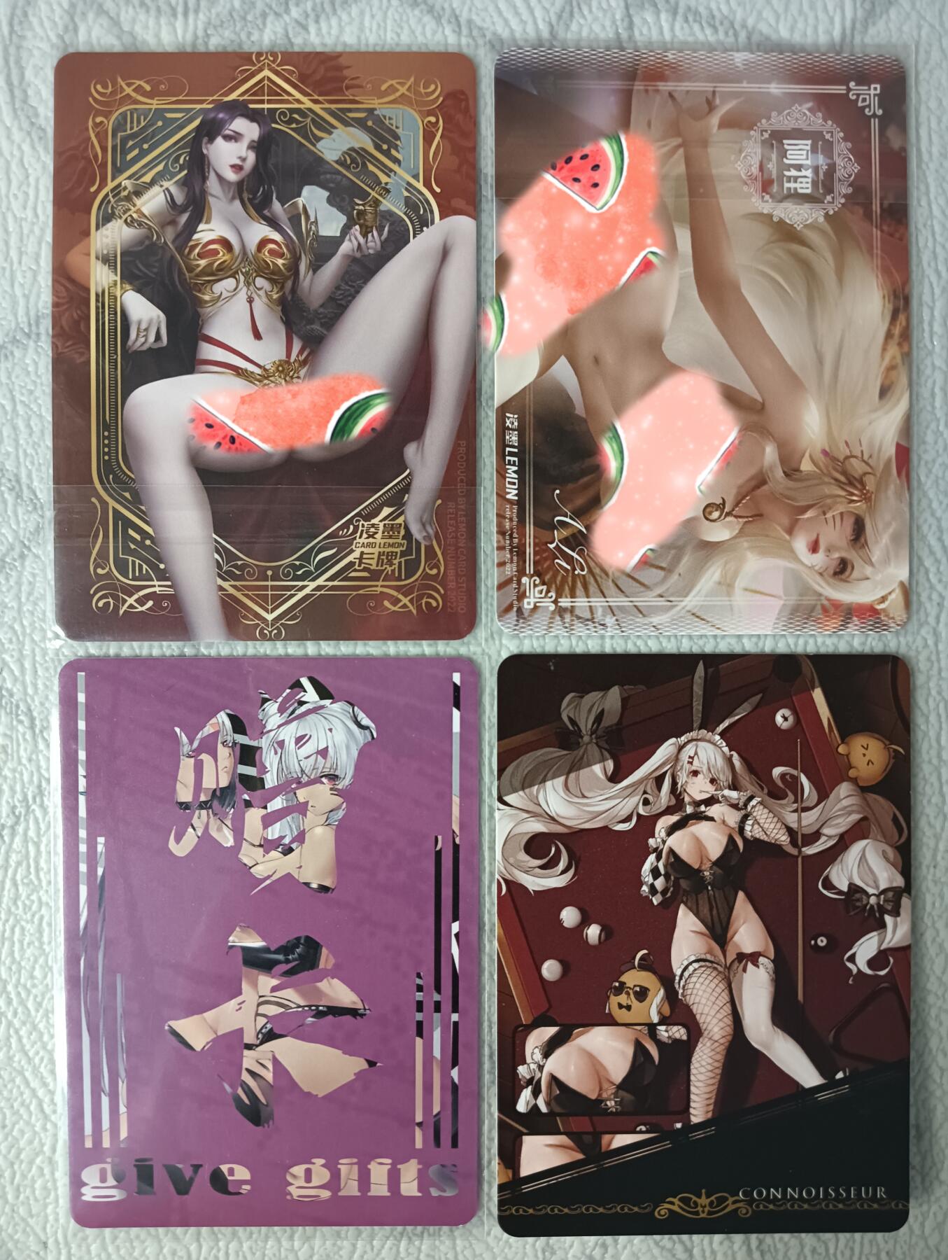 花开卡拍第37期（9月7号周日截拍，品控勿拍!!!拍品不寄存，运费5元，自制卡难免瑕疵，可能存在轻微撞角爆边等出厂瑕疵，品控介意勿拍！） 凌墨绘天阁单卡4张，3张彩闪1张纱布闪，纱布闪卡背是艺术版