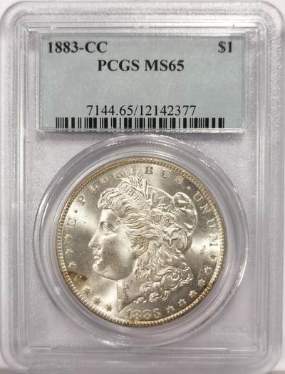 博洋堂世界钱币拍卖第137期（全场包邮） - PCGS MS65 1883年美国CC厂摩根大银币，非常少见的卡森厂，丝滑底板，完美状态，老盒子感觉略有低评，今年3月HA同样的65分老盒子成交价含佣金720美元成交