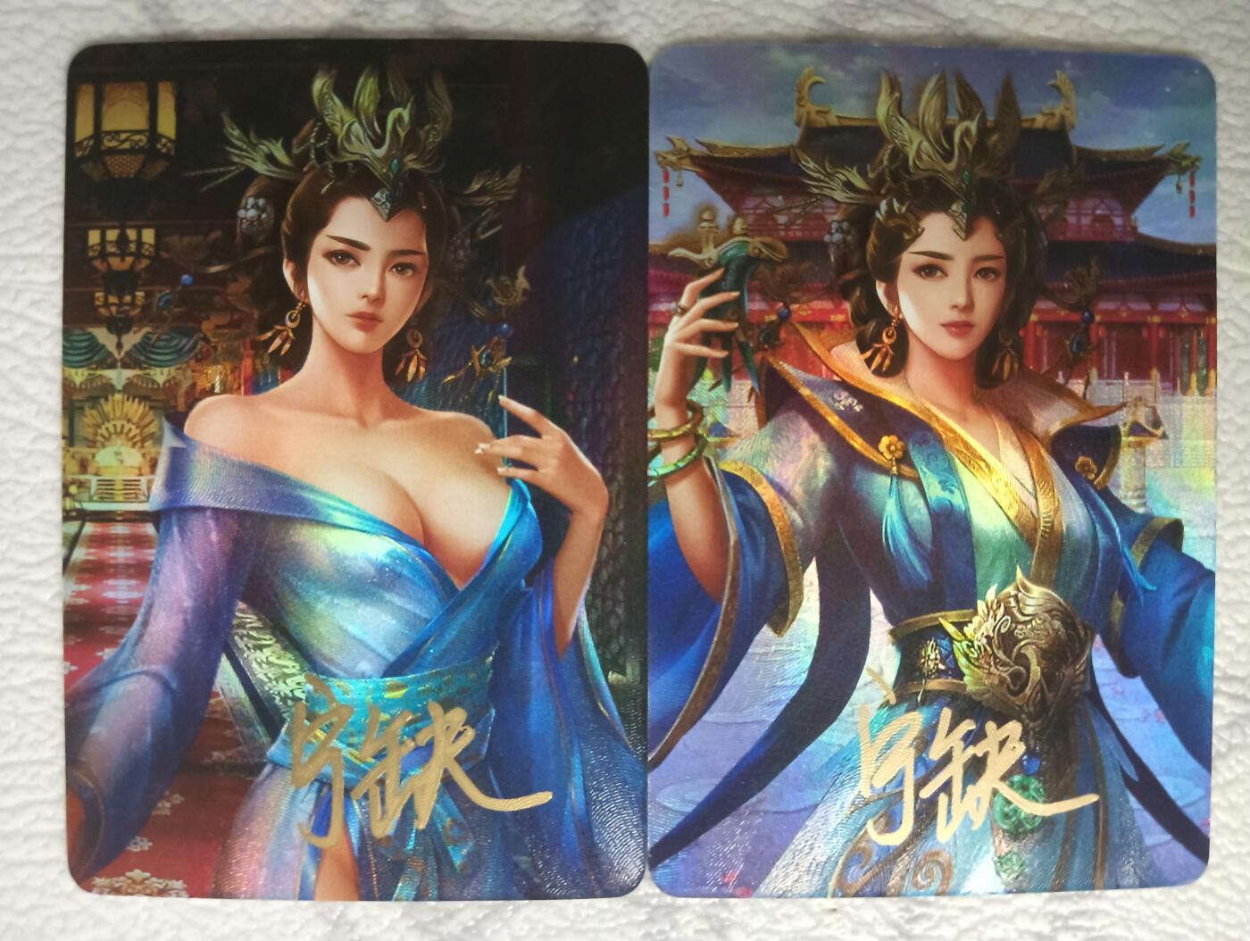 花开卡拍第37期（9月7号周日截拍，品控勿拍!!!拍品不寄存，运费5元，自制卡难免瑕疵，可能存在轻微撞角爆边等出厂瑕疵，品控介意勿拍！） 亲签 宁缺卡牌 夏姬折光彩闪2张