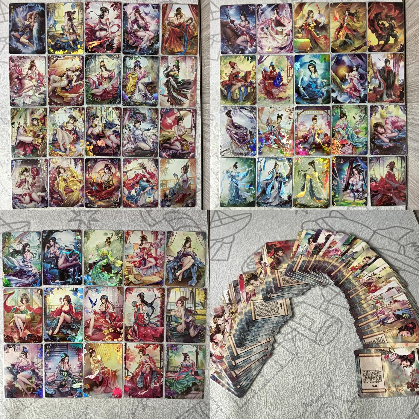 花开卡拍第37期（9月7号周日截拍，品控勿拍!!!拍品不寄存，运费5元，自制卡难免瑕疵，可能存在轻微撞角爆边等出厂瑕疵，品控介意勿拍！） 燎原玲姐解语花彩闪55张