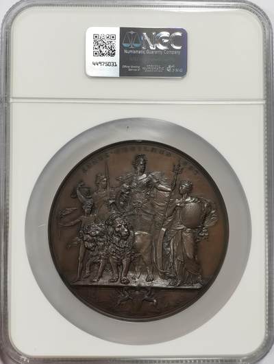博洋堂世界钱币拍卖第162期（全场包邮） NGC MS64BN 英国1887年维多利亚女王登基50周年纪念大铜章，伦敦金融城系列第22号作品，奥地利章牌艺术大师安东·沙夫（A. Scharff，1845-1903）名誉品