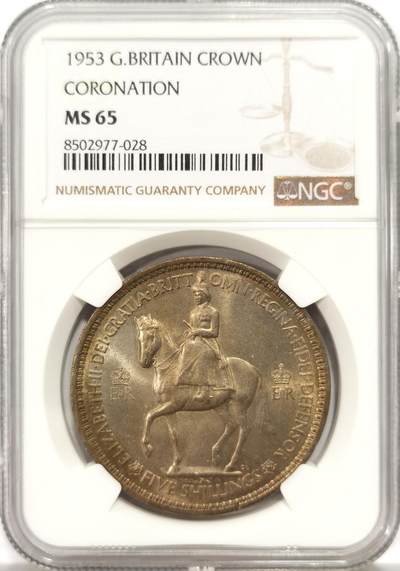 博洋堂世界钱币拍卖第137期（全场包邮） - NGC MS65 英国1953年伊丽莎白二世登基纪念克朗