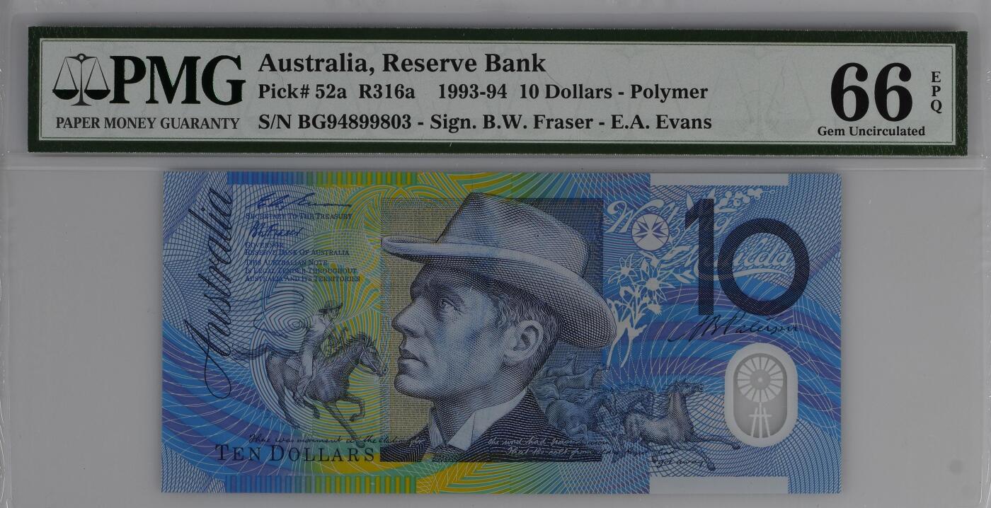 Australia, Reserve Bank, 10 Dollars R316a-b    1993-94 - Polymer