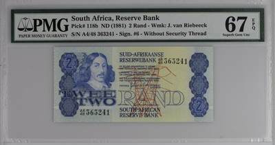 South Africa, Reserve Bank, 2 Rand ND (1981) - Wmk: J. van Riebeeck - South Africa, Reserve Bank, 2 Rand ND (1981) - Wmk: J. van Riebeeck