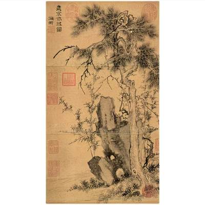 明 文徵明 岁寒三友图 真迹微喷 - 明 文徵明 岁寒三友图 真迹微喷