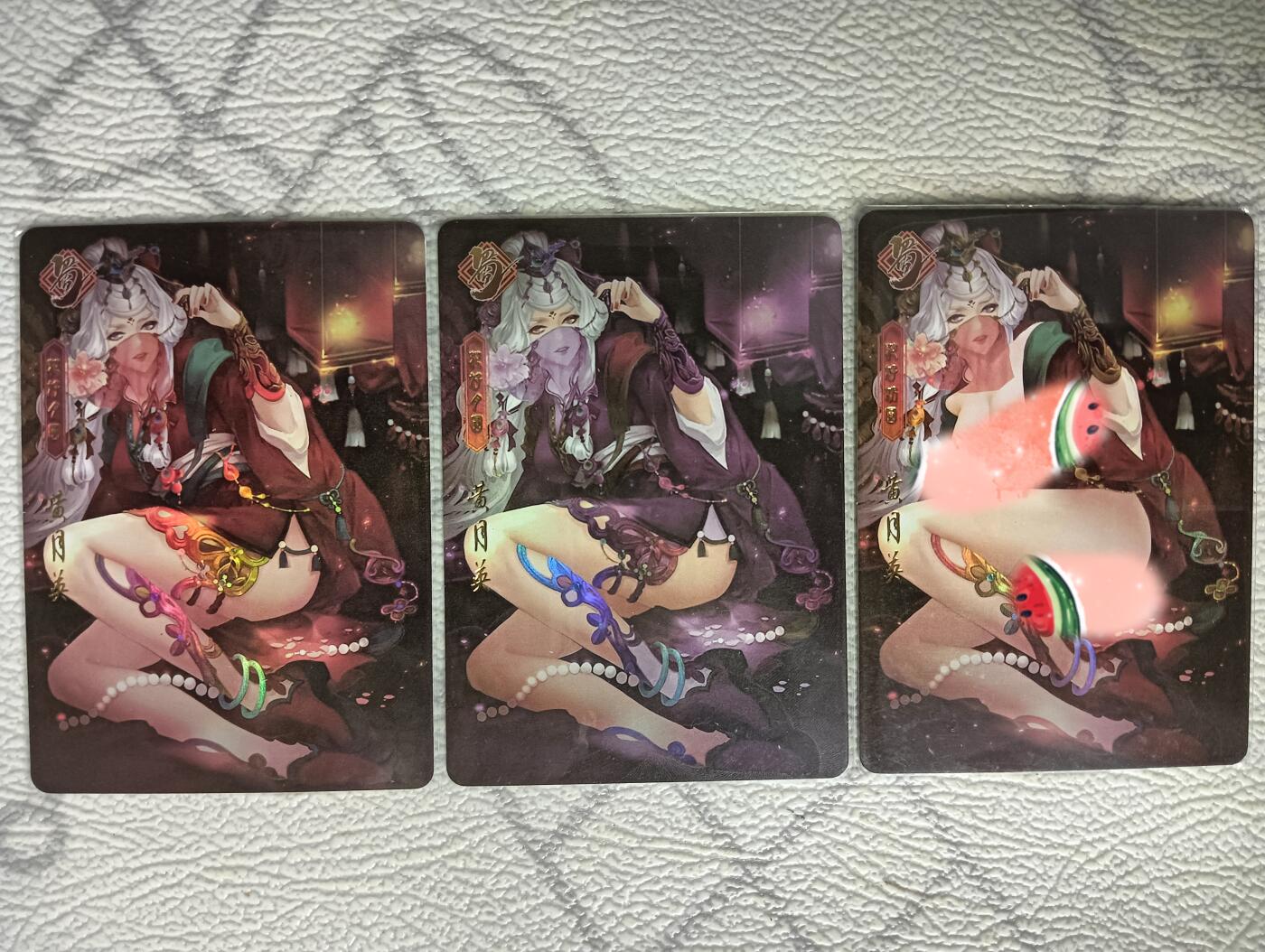 花开卡拍第37期（9月7号周日截拍，品控勿拍!!!拍品不寄存，运费5元，自制卡难免瑕疵，可能存在轻微撞角爆边等出厂瑕疵，品控介意勿拍！） 卡颜月色 花好圆月 黄月英彩闪三渐变，第三张是艺术版